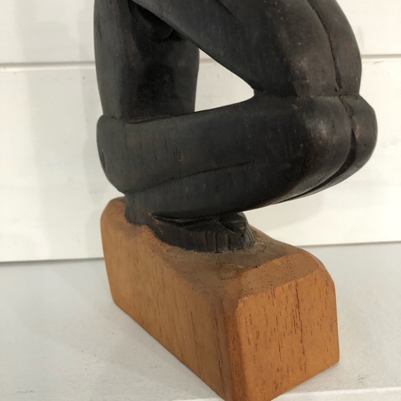 Vintage Hand Carved African Wooden Man - Picture 9 of 9